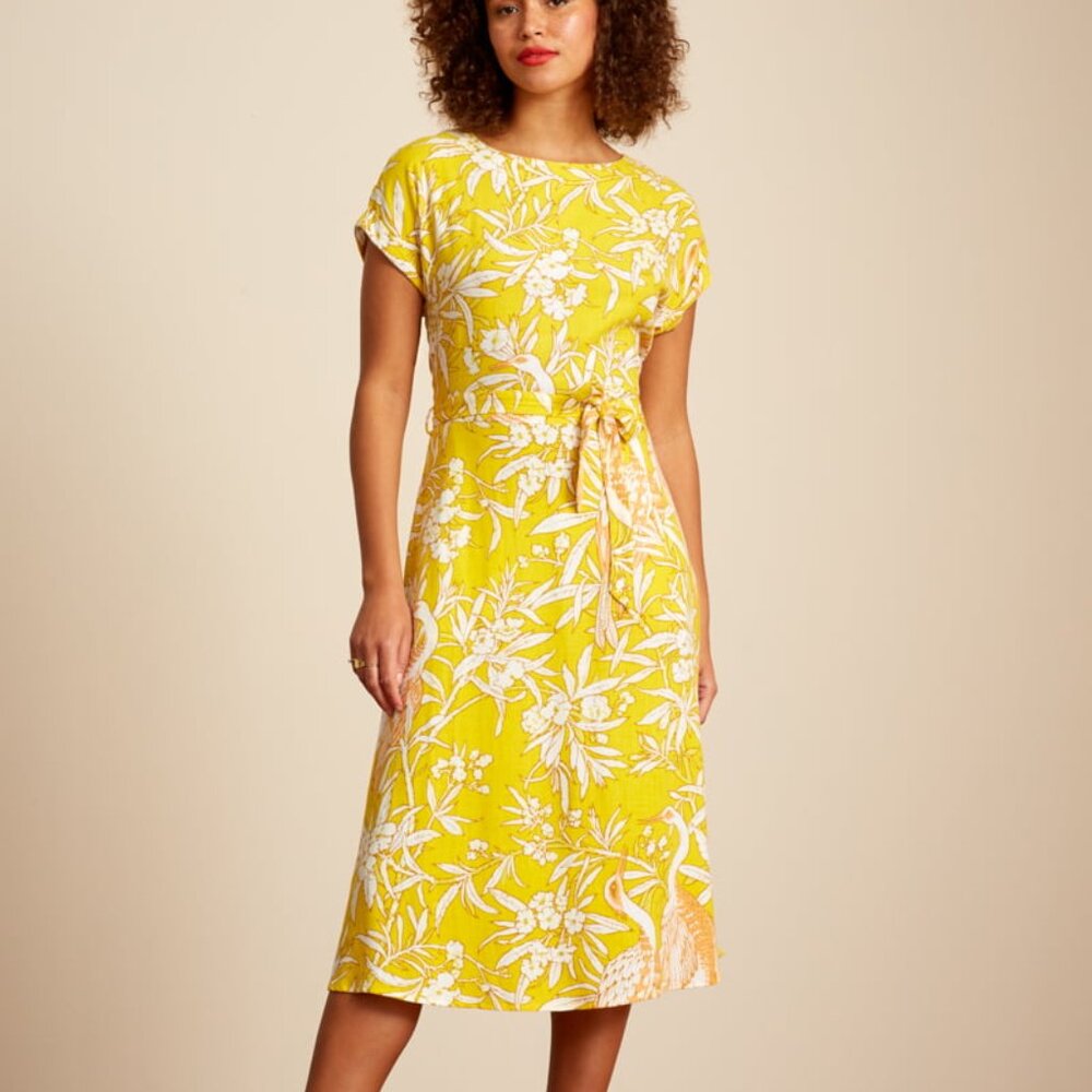 King Louie, Betty Yuca Dress, Mimosa Yellow, Size 40 (EU), EUC